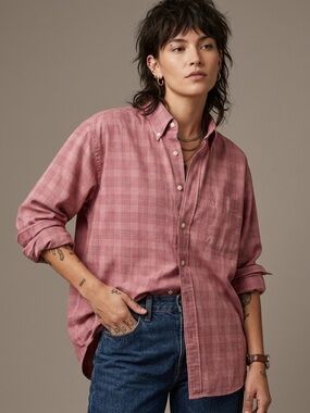L.L.Bean Vintage Oxford Shirt XL Tall Pink Gingham Button Down USA
